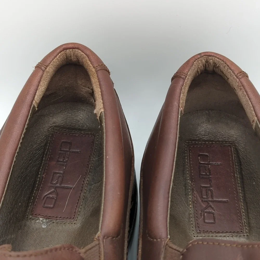 Dansko Men's Wayne Leather Slip Resistant Loafer Brown Size EU 46 US 12.5/13